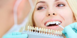 woman getting dental implants